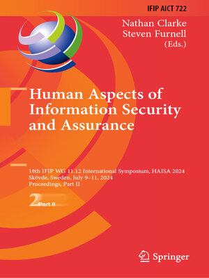 cover image of Human Aspects of Information Security and Assurance